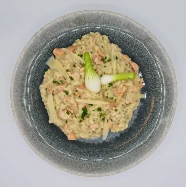 Risotto saumon et oignons