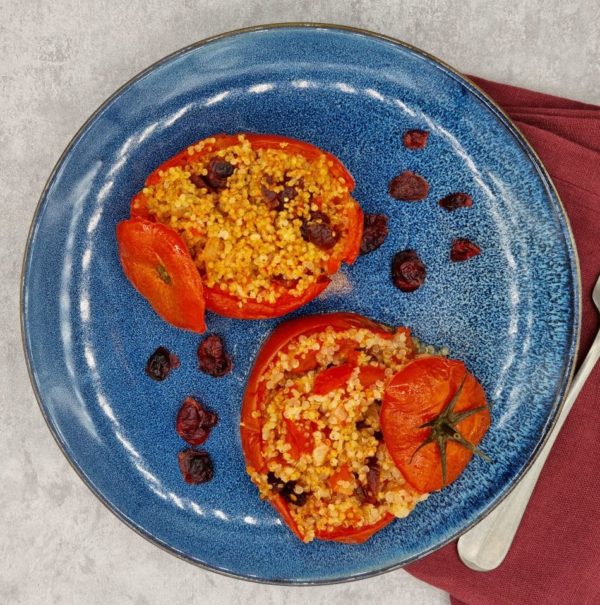Tomatoes stuffed with quinoa and cranberries