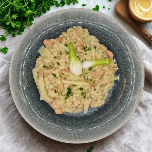 Risotto bio saumon et oignons