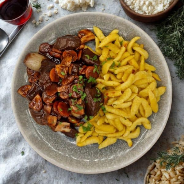 Bœuf bourguignon et Spätzli