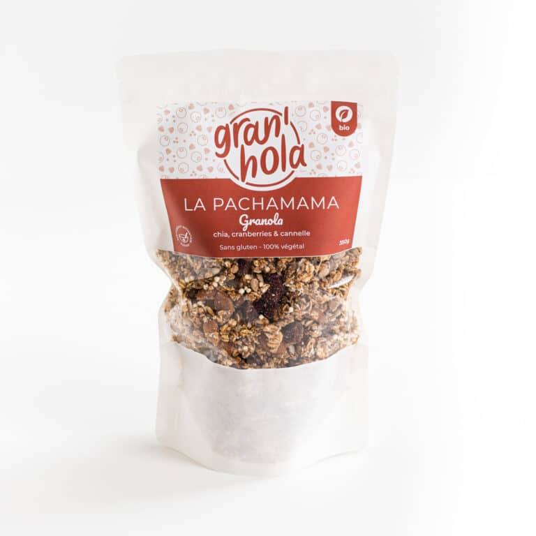 Handmade organic granola made from gluten-free oatmeal.