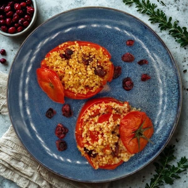 Tomates farcies au quinoa et cranberries