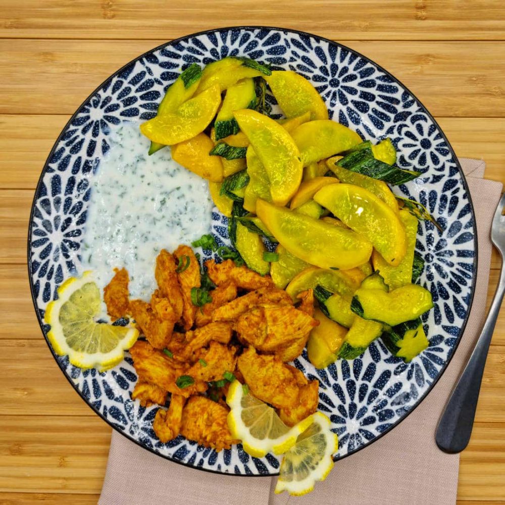 FIT Poulet Tandoori, sauce yaourt grec et courgettes sautées Weekly