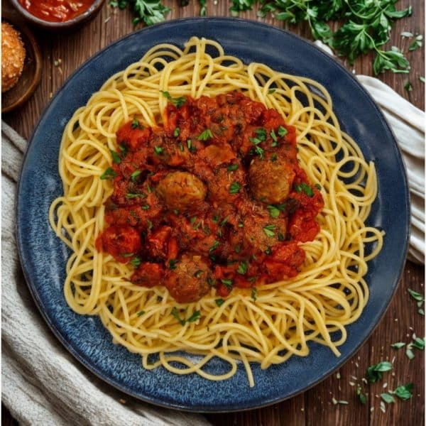 Spaghetti con polpette (boulettes de bœuf, à l’italienne)
