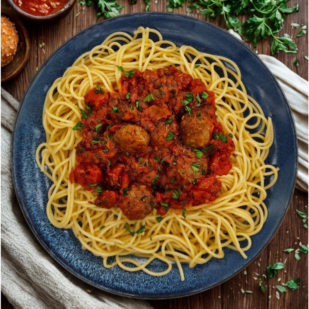 Spaghetti con polpette (boulettes de bœuf, à l’italienne)