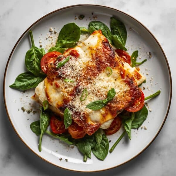 Lasagne mit Spinat, Ricotta und Kirschtomaten