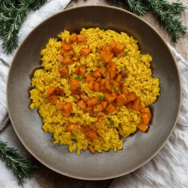 Risotto à la courge rôtie, romarin et parmesan