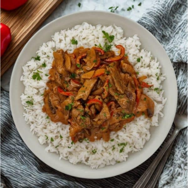 Émincé de bœuf Stroganoff