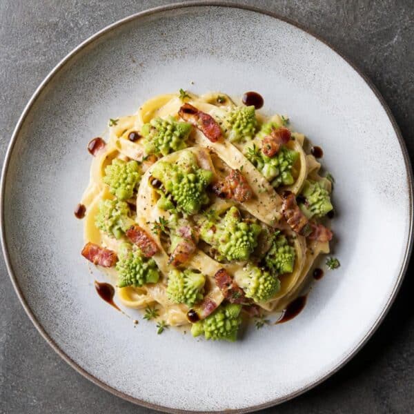 Choux romanesco façon carbonara