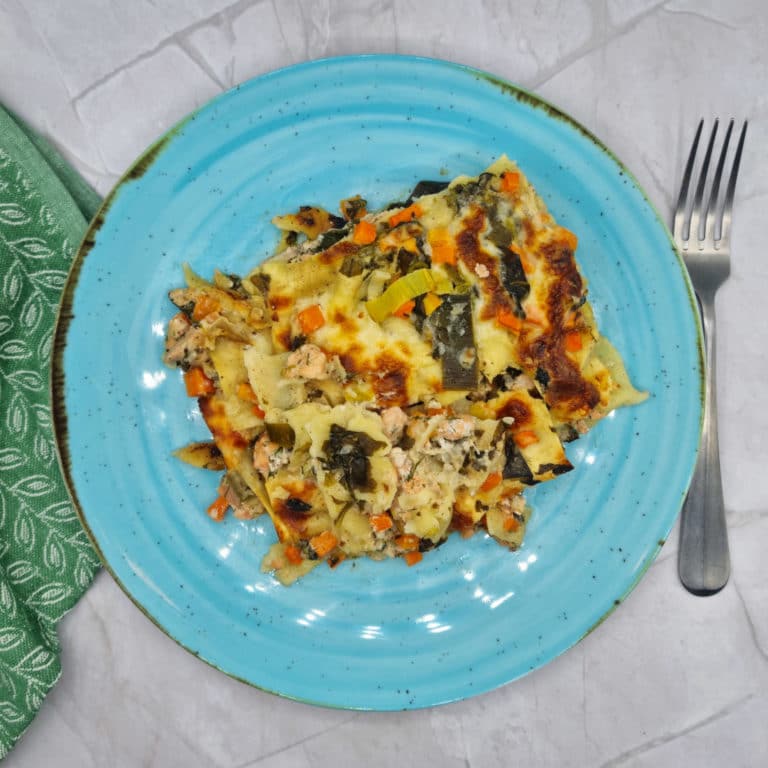 Lasagne mit Lachs und Gemüse
