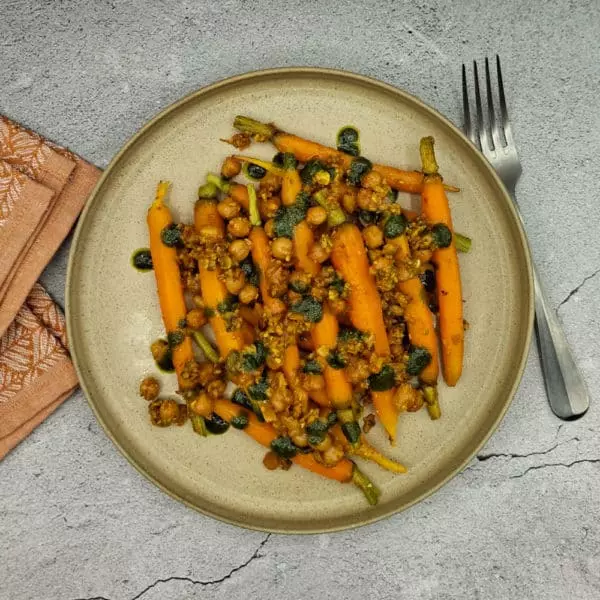 Carottes glacées à la harissa