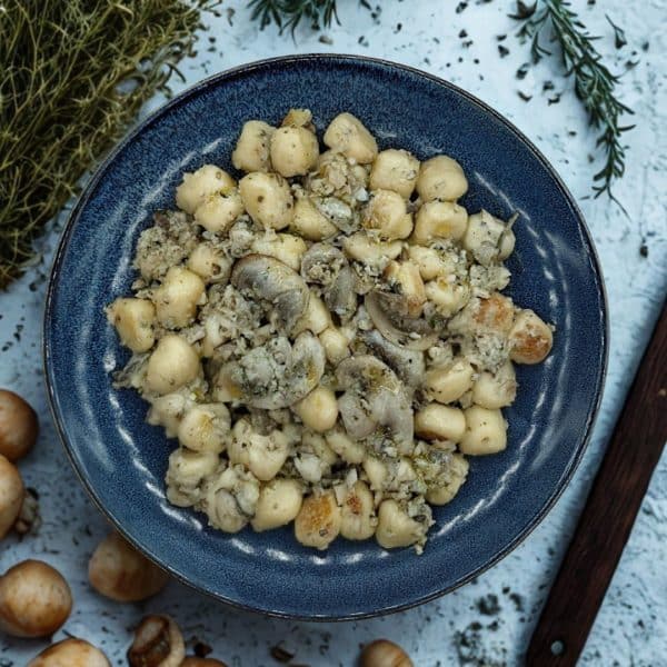 Gnocchis aux champignons et bleu