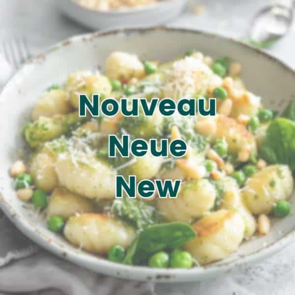 Gnocchis aux petits pois, épinards et sauce au pesto de basilic