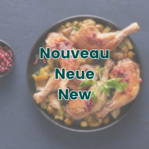 Poulet braisée aux artichauts, pommes de terre, oignons et olives, sauce à la grenade
