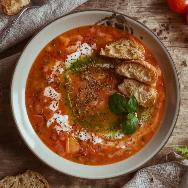 Andalusian Gaspacho with fresh vegetables