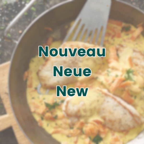 Escalope de dinde, sauce aux carottes, tagliatelles et endive gratinée