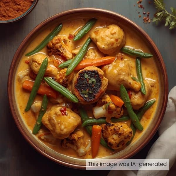 Butter Chicken de Seitan et légumes à l'indienne