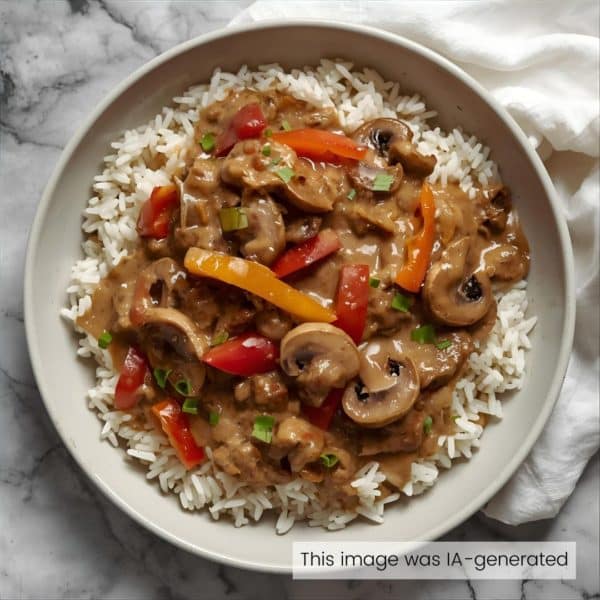 Émincé Stroganoff végétarien