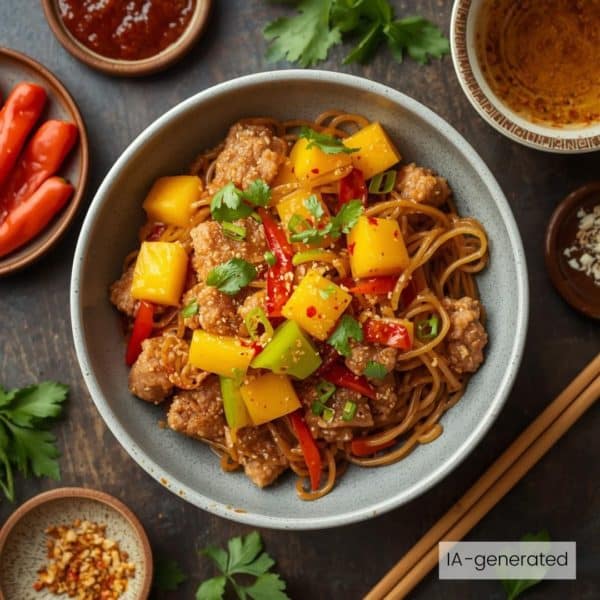 Émincé végétalien aigre-doux à la thaï