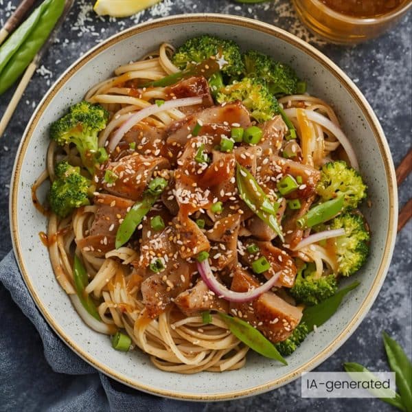 Émincé végétalien sauce au miel et citron